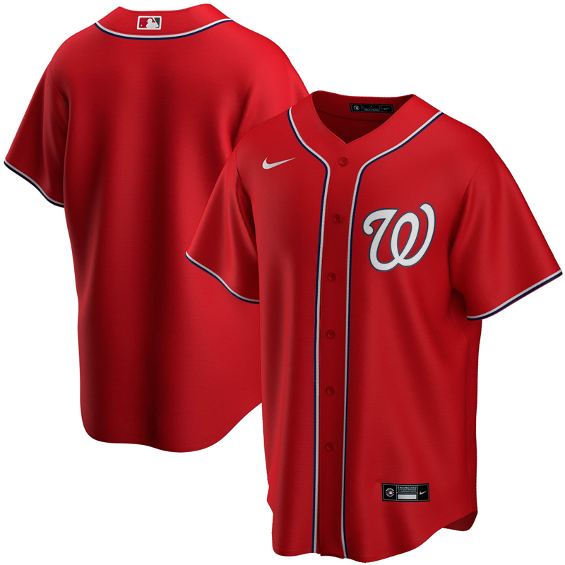 Men Washington Nationals Nike Red Alternate 2020 Replica Team Jersey 